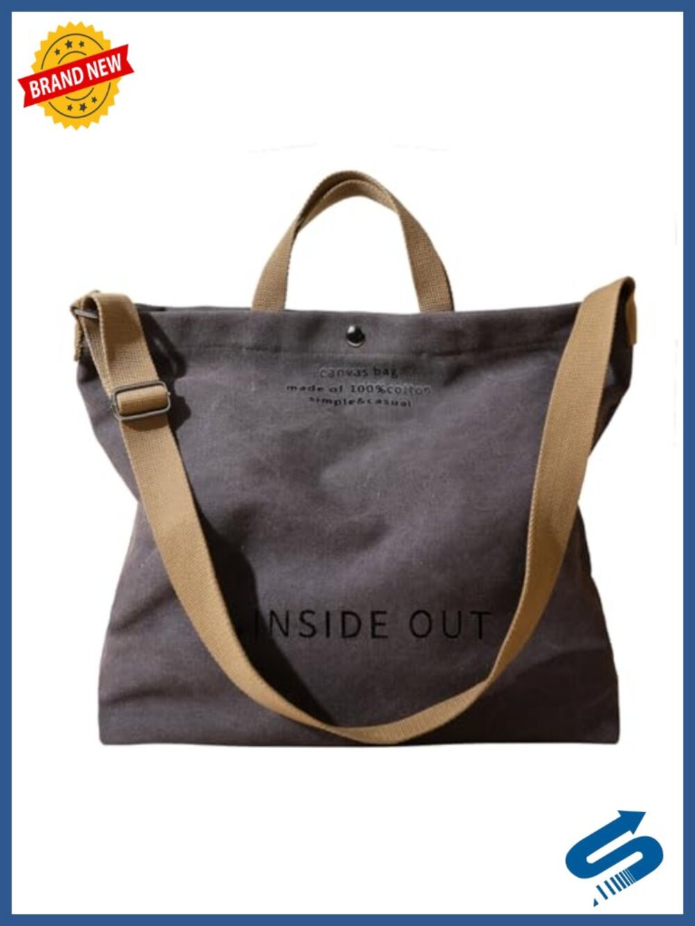 Large Canvas Tote Handbag Shoulder Crossbody Top Handle Work Bag
